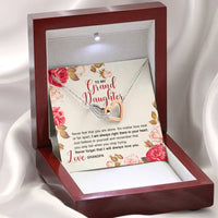 Load image into Gallery viewer, To My Grandaughter Gifts, Never forget that I will always love you Interlocking Heart Necklace For Women, Present From Grandpa

