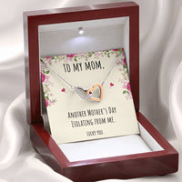 Load image into Gallery viewer, To My Mom Gifts, Another Mother&#39;s Day Isolating From Me, Interlocking Heart Necklace For Women, Birthday Present Idea From Daughter or Son
