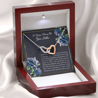 Load image into Gallery viewer, Loss of Father Gifts, In Loving Memory, Sympathy Interlocking Heart Necklace For Loss of Father, Memorial Sorry For Your Loss Present
