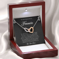 Load image into Gallery viewer, To My Fiancée, I&#39;ll Love You Forever, Interlocking Heart Necklace For Women, Anniversary Birthday Valentines Day Gifts From Fiancé
