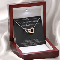 Load image into Gallery viewer, To My Bride Gifts, I Want To Be Your Last and Everything, Interlocking Heart Necklace For Women, Wedding Day Thank You Ideas From Groom
