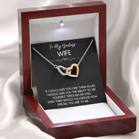 Load image into Gallery viewer, To My Badass Wife, If I Could Give You One Thing In Life, Interlocking Heart Necklace For Women, Anniversary Birthday Gifts From Husband
