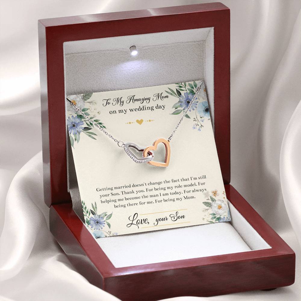 Mom Of The Groom Gifts, I'm Still Your Son, Interlocking Heart Necklace For Women, Wedding Day Thank You Ideas From Groom