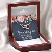 Load image into Gallery viewer, To My Granddaughter Gifts, You Are Loved, Interlocking Heart Necklace For Women, Present From Grandma
