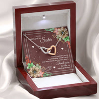 Load image into Gallery viewer, To My Unbiological Sister Gifts, Thank You, Interlocking Heart Necklace For Women, Birthday Present Idea From Sister-in-law
