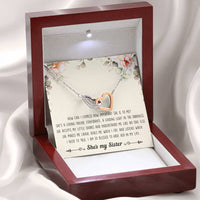 Load image into Gallery viewer, To My Sister Gifts, I Am Blessed To Have Her In My Life, Interlocking Heart Necklace For Women, Birthday Present Ideas From Sister Brother

