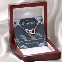 Load image into Gallery viewer, To My Bride Gifts, Today You Become My Wife, Interlocking Heart Necklace For Women, Wedding Day Thank You Ideas From Groom
