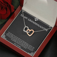 Load image into Gallery viewer, To My Granddaughter Gifts, I Think About You, Interlocking Heart Necklace For Women, Birthday Present Idea From Grandpa
