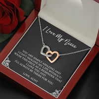 Load image into Gallery viewer, To My Niece  Gifts, You Are Simply Amazing, Interlocking Heart Necklace For Women, Birthday Present Idea From Aunt
