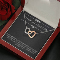 Load image into Gallery viewer, To My Badass Sister Gifts, You Got This, Interlocking Heart Necklace For Women, Birthday Present Ideas From Sister Brother
