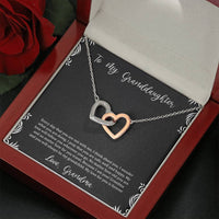 Load image into Gallery viewer, To My Granddaughter Gifts, I Think About You, Interlocking Heart Necklace For Women, Birthday Present Idea From Grandma
