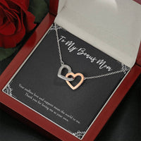 Load image into Gallery viewer, To My Bonus Mom Gifts, Endless Love And Support, Interlocking Heart Necklace For Women, Birthday Mothers Day Present From Bonus Daughter
