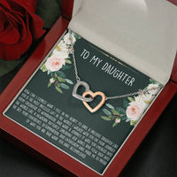 Load image into Gallery viewer, To My Daughter Gifts, How Can I Express What I Feel In My Heart, Interlocking Heart Necklace For Women, Birthday Present Ideas From Mom Dad
