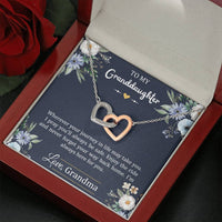 Load image into Gallery viewer, To My Granddaughter Gifts, I&#39;m Always Here For You, Interlocking Heart Necklace For Women, Birthday Present Idea From Grandma
