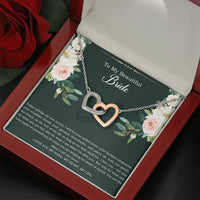 Load image into Gallery viewer, To My Bride Gifts, Today I Pledge My Love To You, Interlocking Heart Necklace For Women, Wedding Day Thank You Ideas From Groom
