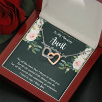 Load image into Gallery viewer, To My Aunt Gifts, I Love You, Interlocking Heart Necklace For Women, Aunt Mother&#39;s Day Present From Niece Nephew
