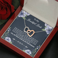 Load image into Gallery viewer, To My Bride Gifts, Today You Become My Wife, Interlocking Heart Necklace For Women, Wedding Day Thank You Ideas From Groom
