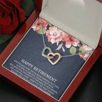 Load image into Gallery viewer, Retirement Gifts, Job Well Done, Happy Retirement Interlocking Heart Necklace For Women, Retirement Party Favor From Friends Coworkers
