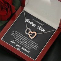 Load image into Gallery viewer, To My Badass Wife, Beat Of My Heart, Interlocking Heart Necklace For Women, Anniversary Birthday Valentines Day Gifts From Husband
