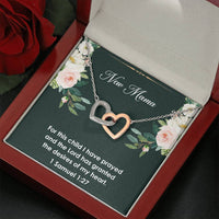 Load image into Gallery viewer, Necklace - For This Child I Have Prayed - Interlocking Hearts | Perfect Gift for Expecting Moms
