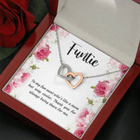 Load image into Gallery viewer, To My Aunt Gifts, Funtie, Interlocking Heart Necklace For Women, Aunt Birthday Present From Niece Nephew
