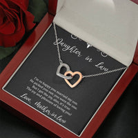 Load image into Gallery viewer, To My Daughter in Law Gifts, I&#39;m So Happy You Married My Son, Interlocking Heart Necklace For Women, Birthday Present Idea From Mother-in-law
