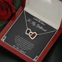 Load image into Gallery viewer, To My Girlfriend, You Are My Rock, Interlocking Heart Necklace For Women, Anniversary Birthday Valentines Day Gifts From Boyfriend
