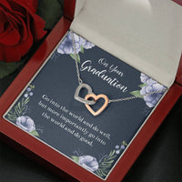 Load image into Gallery viewer, Graduation Gifts, Go Into The World, Interlocking Heart Necklace For Women, College Preschool High School Graduation Present
