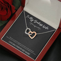 Load image into Gallery viewer, To My Badass Wife, Whenever You Feel Incompetent, Interlocking Heart Necklace For Women, Anniversary Birthday Valentines Day Gifts From Husband
