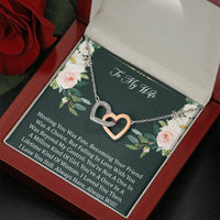Load image into Gallery viewer, To My Wife, Meeting You Was Fate, Interlocking Heart Necklace For Women, Anniversary Birthday Gifts From Husband
