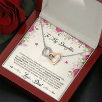 Load image into Gallery viewer, To My Daughter Gifts, You Are Braver Than You Believe, Interlocking Heart Necklace For Women, Birthday Present Idea From Dad
