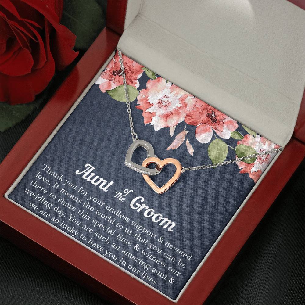 Aunt of the Groom Gifts, You Are Amazing, Interlocking Heart Necklace For Women, Wedding Day Thank You Ideas From Groom