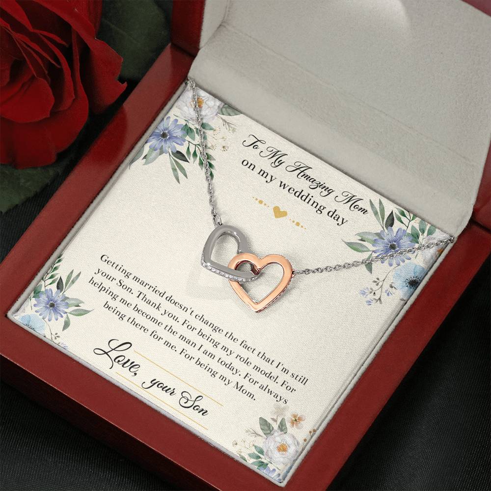 Mom Of The Groom Gifts, I'm Still Your Son, Interlocking Heart Necklace For Women, Wedding Day Thank You Ideas From Groom