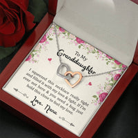 Load image into Gallery viewer, To My Granddaughter Gifts, Filled With My Love and Light, Interlocking Heart Necklace For Women, Birthday Present Idea From Nana

