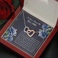 Load image into Gallery viewer, Loss of Father Gifts, In Loving Memory, Sympathy Interlocking Heart Necklace For Loss of Father, Memorial Sorry For Your Loss Present
