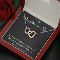 Load image into Gallery viewer, To My Daughter-in-law Gifts, I Know My Wishes Come True, Interlocking Heart Necklace For Women, Birthday Present Idea From Mother-in-law
