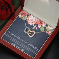 Load image into Gallery viewer, Bride Gifts, Marriage Is A Journey, Interlocking Heart Necklace For Women, Wedding Day Thank You Ideas From Sister
