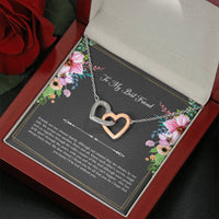 Load image into Gallery viewer, To My Best Friend Gifts, Friends Are Our Chosen Family, Interlocking Heart Necklace For Women, Birthday Present Idea From Bestie

