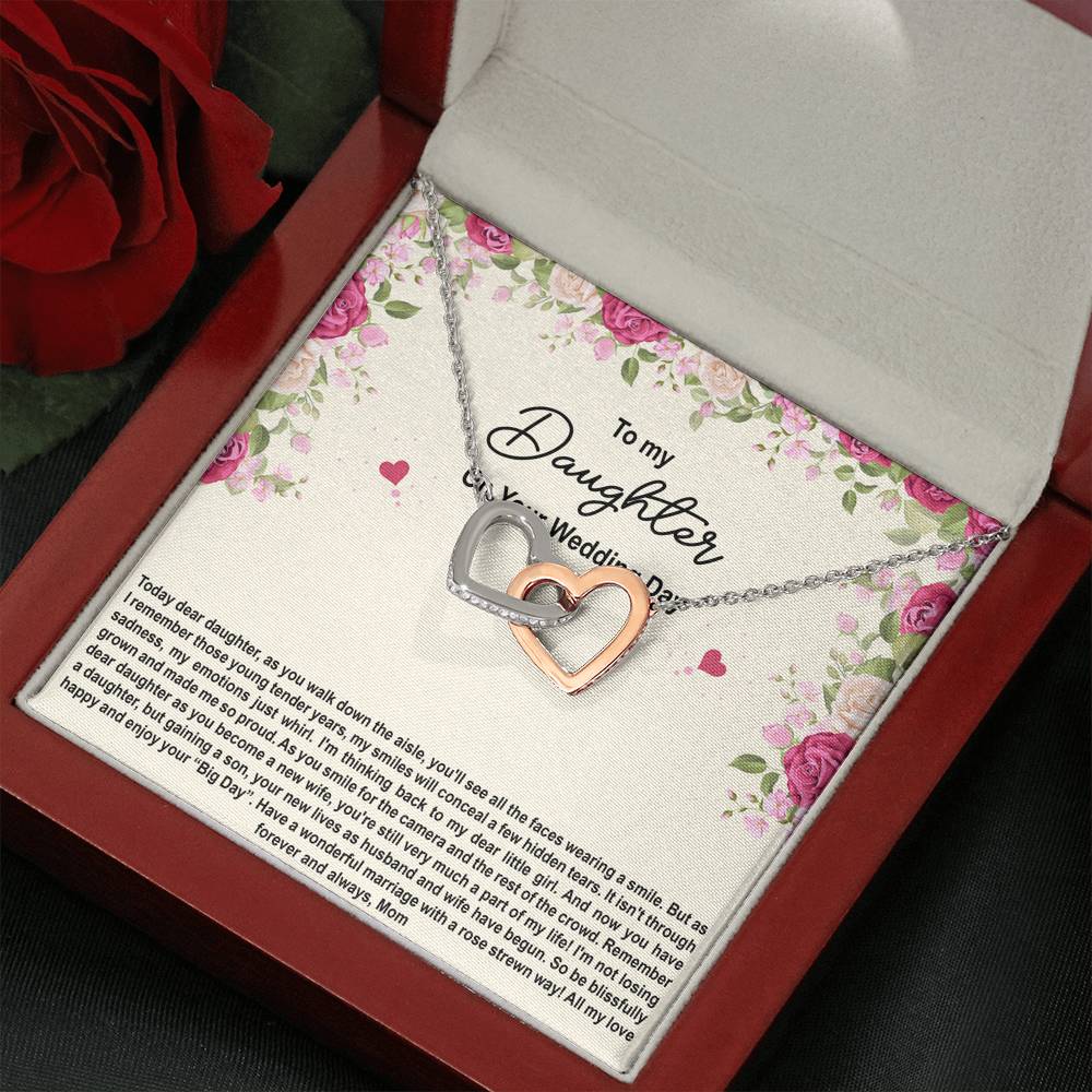 To My Bride Gifts, Enjoy Your Big Day, Interlocking Heart Necklace For Women, Wedding Day Thank You Ideas From Mom