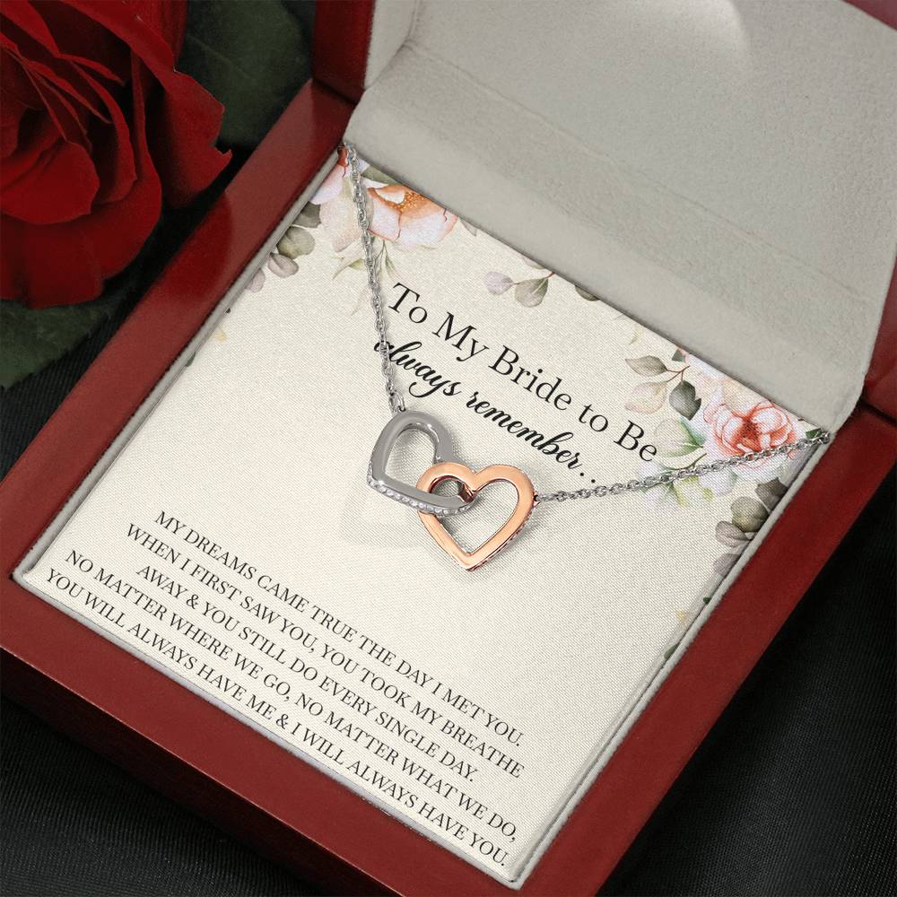 To My Bride Gifts, Always Remember, Interlocking Heart Necklace For Women, Wedding Day Thank You Ideas From Groom
