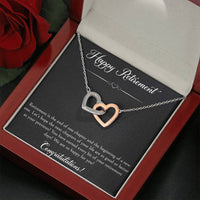 Load image into Gallery viewer, Retirement Gifts, Wishing You The Best, Happy Retirement Interlocking Heart Necklace For Women, Retirement Party Favor From Friends Coworkers
