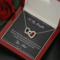 Load image into Gallery viewer, To My Daughter  Gifts, I Love You, Interlocking Heart Necklace For Women, Birthday Present Idea From Dad
