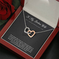 Load image into Gallery viewer, To My Badass Wife, Never Forget That I Love You, Interlocking Heart Necklace For Women, Anniversary Birthday Gifts From Husband
