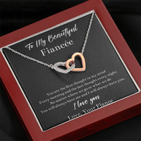 Load image into Gallery viewer, To My Fiancée, You Will Always Have Me, Interlocking Heart Necklace For Women, Anniversary Birthday Valentines Day Gifts From Fiancé
