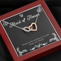 Load image into Gallery viewer, To My Maid Of Honor Gifts, Thank You For Standing By My Side, Interlocking Heart Necklace For Women, Wedding Day Thank You Ideas From Bride
