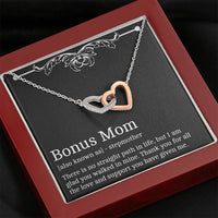 Load image into Gallery viewer, To My Bonus Mom Gifts, Thank You For All The Love, Interlocking Heart Necklace For Women, Birthday Mothers Day Present From Bonus Daughter
