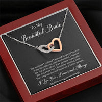 Load image into Gallery viewer, To My Bride Gifts, You Make Me A Better Person, Interlocking Heart Necklace For Women, Wedding Day Thank You Ideas From Groom
