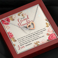 Load image into Gallery viewer, To My Grandaughter Gifts, Never forget that I will always love you Interlocking Heart Necklace For Women, Present From Grandpa
