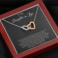 Load image into Gallery viewer, To My Daughter-in-law Gifts, Thank You For The Happiness, Interlocking Heart Necklace For Women, Birthday Present Idea From Mother-in-law
