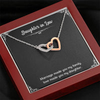 Load image into Gallery viewer, To My Daughter-in-law Gifts, Love Made You My Daughter, Interlocking Heart Necklace For Women, Birthday Present Idea From Mother-in-law
